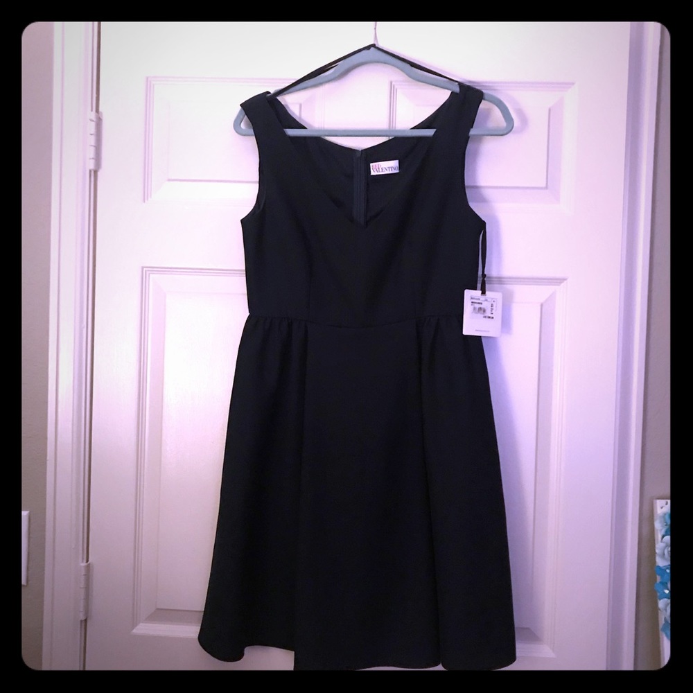 1 Dark Navy Blue Red Valentino Cocktail Dress